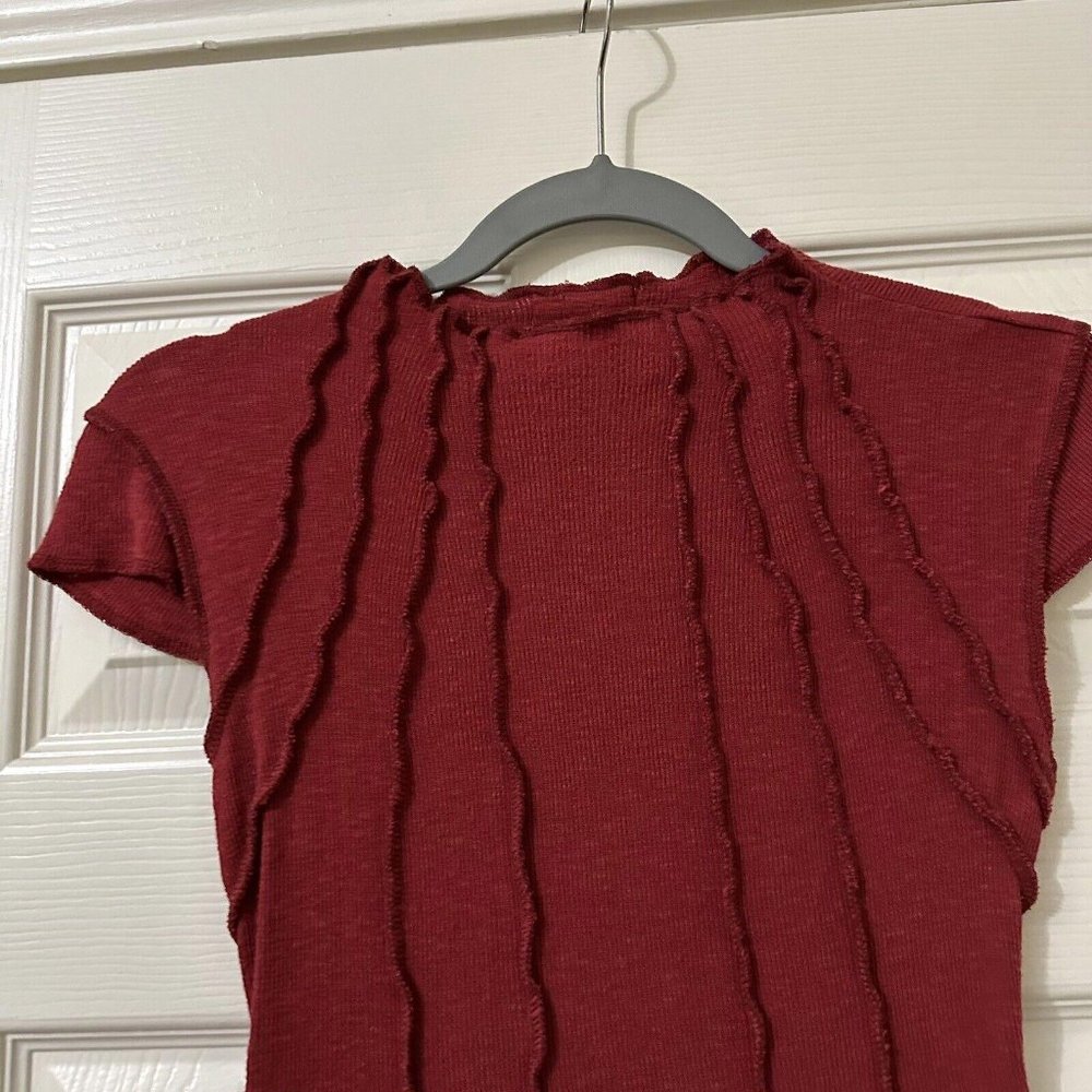 Urban Outfitters UO Rishe Red Exposed Seamed Mini Short Sleeve Dress Sz S Small - Picture 4 of 14